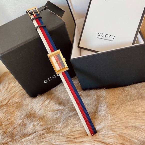 Gucci Goldtone Stainless Steel & Web-Strap Watch - Picture 2 of 10